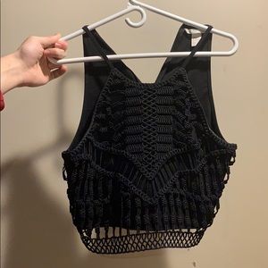 Black crochet top! SZ Large :)